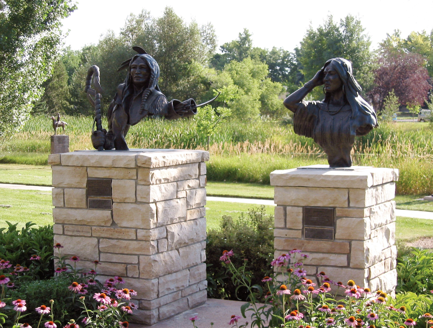 High Plains Warrior and Windsong in Benson Sculpture Park